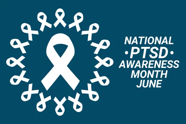National PTSD Awareness Month illustration. June. Holiday concept. Template for background, banner, card, poster with text inscription.