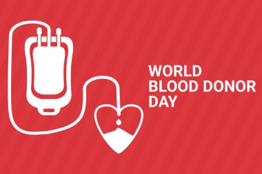 Dünya Kan Bağışı Günü. Düz tasarım tarzında illüstrasyon.