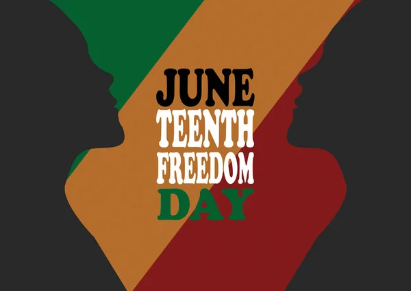 Día Libertad Teenth Junio Ilustración Vectorial Adecuado Para Tarjeta Felicitación — Vector de stock