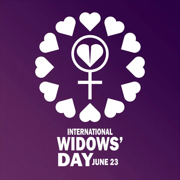 International Widows Day Vector 컨셉이야 현수막 본문이 새겨져 포스터 — 스톡 벡터