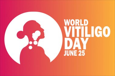 Dünya Vitiligo Günü. 25 Haziran. Tebrik kartı, poster ve afiş için uygun vektör illüstrasyonu