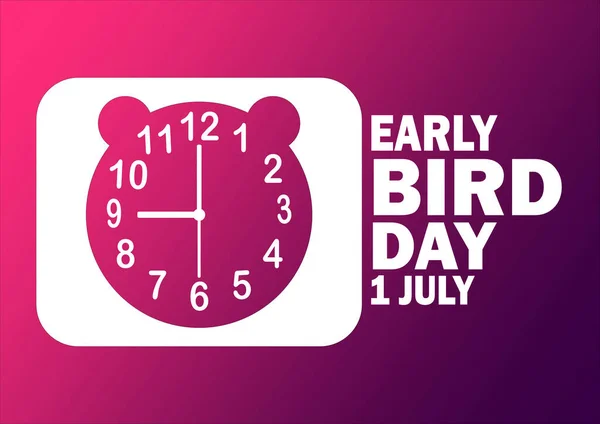 Early Bird Day Concept Vacances Modèle Pour Fond Bannière Carte — Image vectorielle