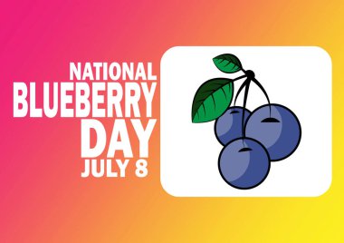 Ulusal Yabanmersini Günü. 8 Temmuz. Tatil konsepti. Arkaplan, afiş, kart, yazılı poster şablonu. Vektör illüstrasyonu