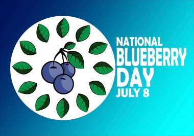 Ulusal Yabanmersini Günü Vektör İllüstrasyonu. 8 Temmuz. Tatil konsepti. Arkaplan, afiş, kart, metin yazımlı poster şablonu.