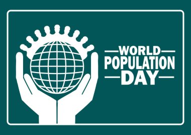 Dünya Nüfus Günü Vektör Şablonu Tasarım Çizimi. Tebrik kartı, poster ve afiş için uygun