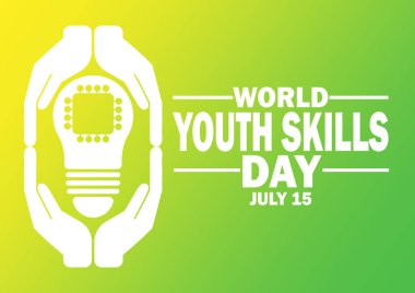 Dünya Gençlik Yetenekleri Günü. Vektör çizimi. 15 Temmuz. Tebrik kartı, poster ve afiş için uygun.