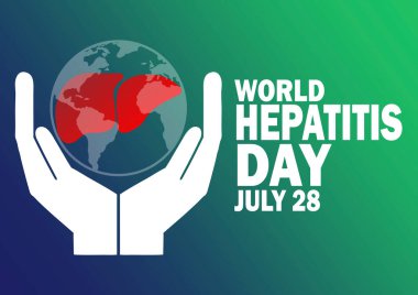 Dünya Hepatit Günü Vektör İllüstrasyonu. 28 Temmuz. Tebrik kartı, poster ve afiş için uygun