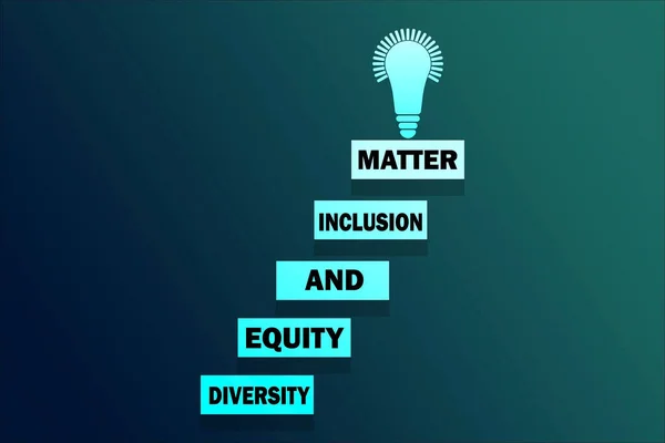 Diversity Equity Inclusion Matter Symbol Dalam Bahasa Inggris Gradien Blok - Stok Vektor