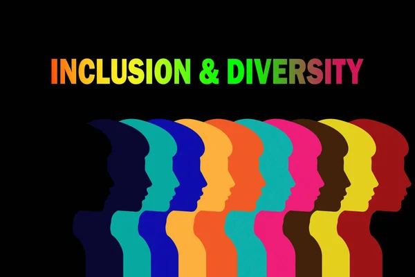 Concepto Inclusión Diversidad Silueta Grupo Personas Ilustración Vectorial Adecuado Para — Archivo Imágenes Vectoriales