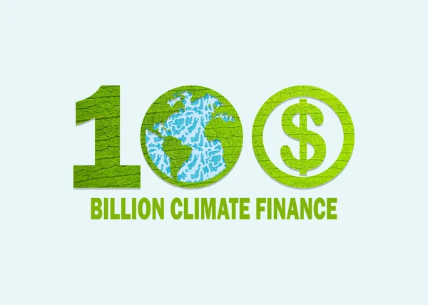 100 Мільярдів Доларів Концепція Кліматичних Фінансів Зелений Векторні Ілюстрації Фон — стоковий вектор