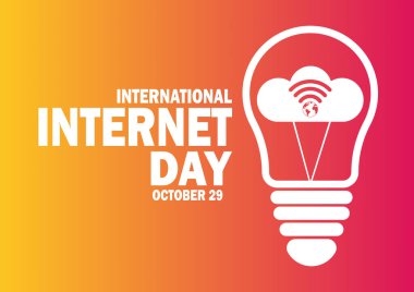 Uluslararası İnternet Günü Vektör İllüstrasyon konsepti. 29 Ekim. İnternet konsepti. Arkaplan, afiş, kart, metin yazımlı poster şablonu.