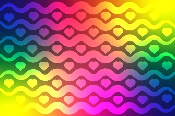Rainbow background with hearts and waves. Modern Abstract Rainbow background with hearts and waves backdrop design concept