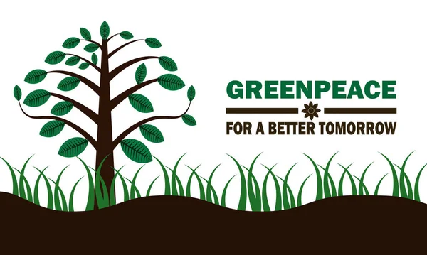Greenpeace Better Tomorrow Векторні Шаблони Дизайн Ілюстрації Підходить Вітальних Листівок — стоковий вектор