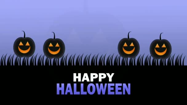 Happy Halloween Scary Pumpkins Flat Festival Animation Motion Graphic Design — Stock Video