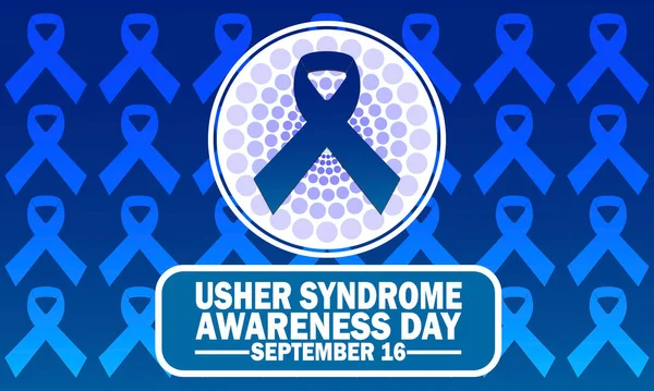 Usher Syndrome Awareness Day Ilustración Vectorial Septiembre Concepto Vacaciones Plantilla — Vector de stock