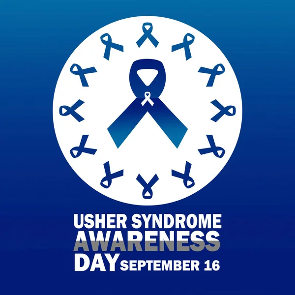 Usher Syndrome Awareness Day Vector Template Design Illustration Inglés Septiembre — Vector de stock