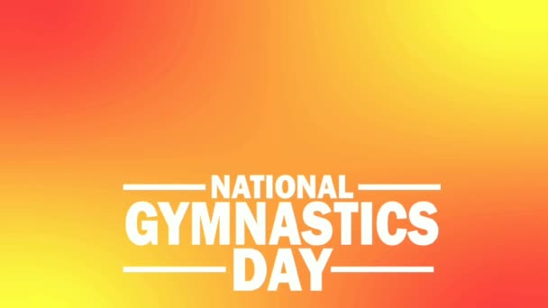 Narodowy Dzień Gimnastyki Płaska Wakacyjna Animacja Projekt Graficzny Zapętlenie — Wideo stockowe