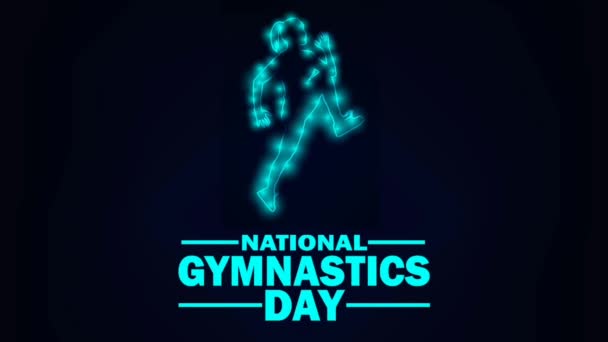 Ulusal Jimnastik Günü Animasyon Geçmişi Tatil Animasyonu Hareketli Grafik Tasarım — Stok video