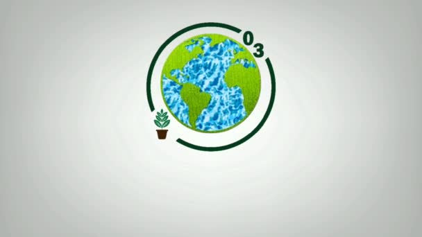 Dia Internacional Para Preservação Camada Ozônio Animação Férias Plana Design — Vídeo de Stock