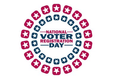 National Voter Registration Day Vector illustration. Holiday concept. Template for background, banner, card, poster with text inscription. clipart