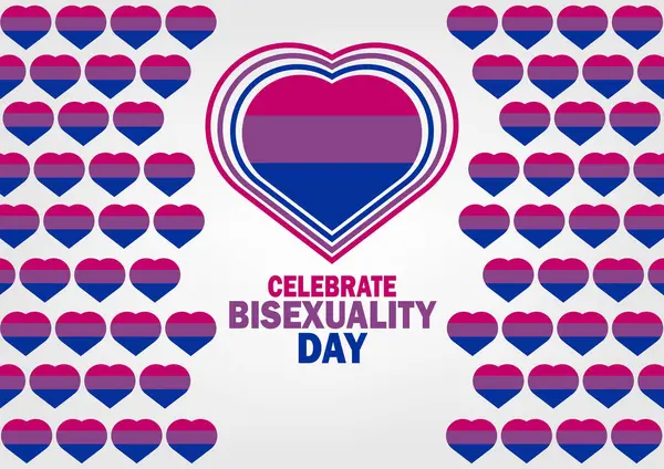 Oslavte Den Bisexuality Koncept Dovolené Šablona Pro Pozadí Nápis Pohlednice — Stockový vektor