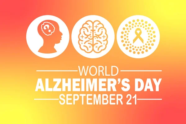 Día Mundial Del Alzheimer Ilustración Vectorial Septiembre Concepto Vacaciones Plantilla — Vector de stock