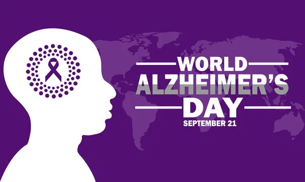 Ilustración Vectorial Fondo Para Día Mundial Del Alzheimer Septiembre Adecuado — Vector de stock