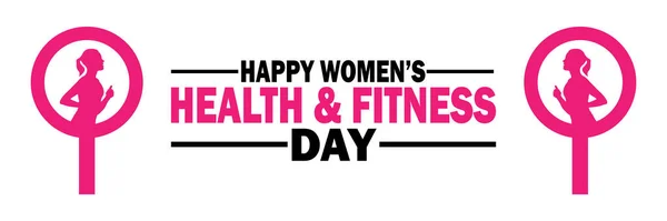 Happy Women Health Fitness Day Holiday Concept Template Background Banner — Stock Vector