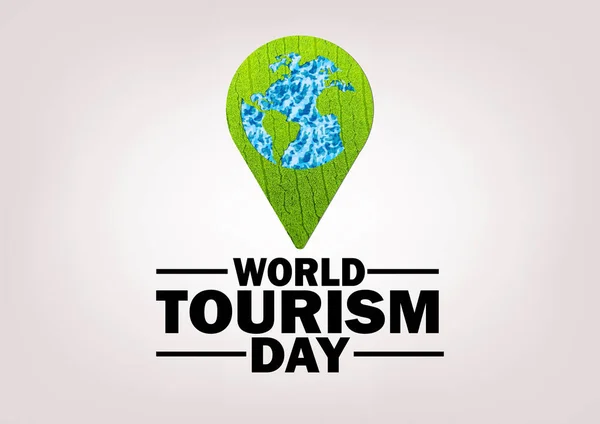 World Tourism Day illustration. Holiday concept. Template for background, banner, card, poster with text inscription.
