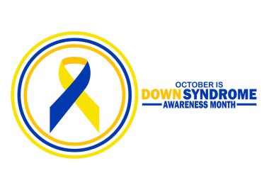 Ekim, Down Sendromu Ayın Vektörü illüstrasyonudur. Tatil konsepti. Arkaplan, afiş, kart, metin yazımlı poster şablonu.