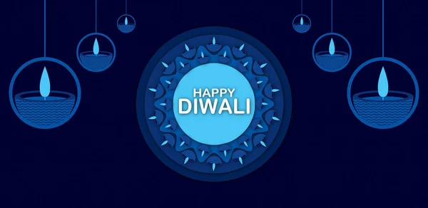 Happy Diwali Festival Background Convient Pour Fond Écran Affiche Bannière — Image vectorielle