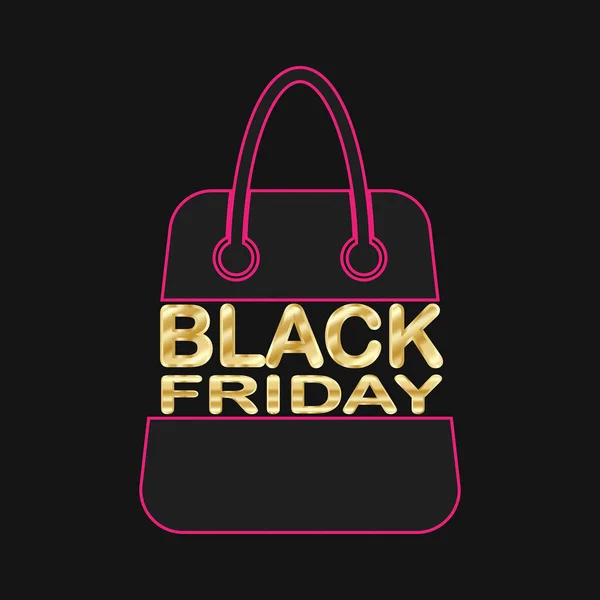 Black Friday Sale Shopping Bag Vector Illustration Banner Poster Logo — Stock Vector