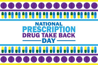 Ulusal Reçeteli İlaç Gündüz Vektör Şablonu Tasarım Çizimini Geri Al. Tebrik kartı, poster ve afiş için uygun