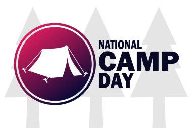 Ulusal Kamp Günü Vektör illüstrasyonu. Tatil konsepti. Arkaplan, afiş, kart, metin yazımlı poster şablonu.