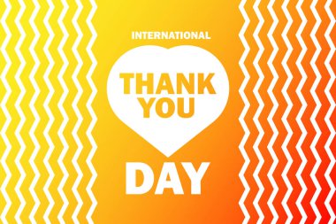 Uluslararası Teşekkür Günü Vektörü illüstrasyonu. Tatil konsepti. Arkaplan, afiş, kart, metin yazımlı poster şablonu.