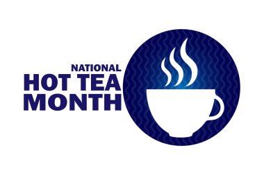 Ulusal Sıcak Çay Ayı Vektör İllüstrasyonu. Tatil konsepti. Arkaplan, afiş, kart, metin yazımlı poster şablonu.