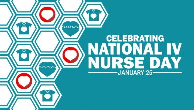 Ulusal Hemşire Günü 'nü kutluyoruz. 25 Ocak. Vektör çizimi. Tebrik kartı, poster ve afiş için uygun.