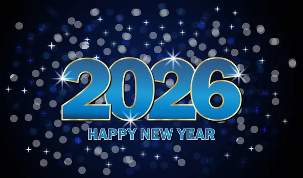 2026 Mutlu Yıllar Tebrik Kartı Metin Tasarımı, Vektör İllüstrasyonu