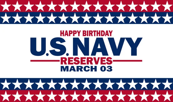 Boldog Születésnapot Navy Reserves Vector Template Design Illusztráció Március Alkalmas — Stock Vector