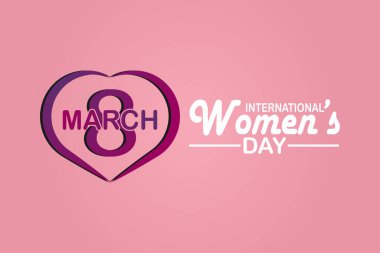 Uluslararası Kadınlar Günü. 8 Mart. Vektör İllüstrasyonu. Tebrik kartı, poster ve afiş için uygun.