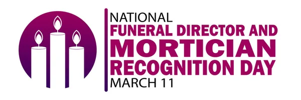 National Funeral Director Mortician Recognition Day Марта Концепция Праздника Шаблон — стоковый вектор