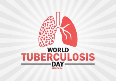 Şekilleri ve tipografisi olan Dünya Tüberküloz Günü duvar kağıdı. 24 Mart. Dünya Tüberküloz Günü, arka plan