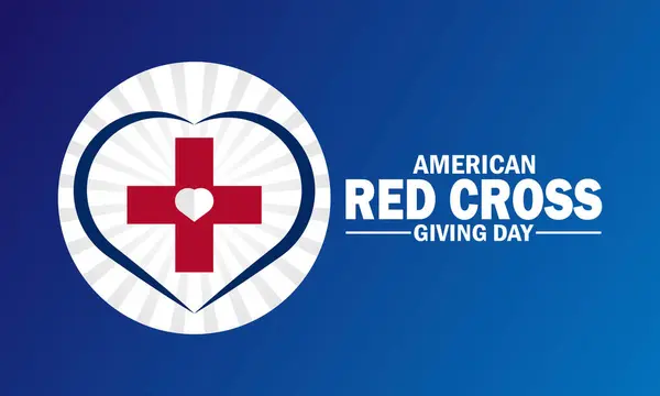 American Red Cross Giving Day Papel Parede Com Formas Tipografia — Vetor de Stock