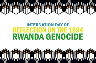International Day of Reflection on the 1994 Rwanda Genocide wallpaper with shapes and typography. International Day of Reflection on the 1994 Rwanda Genocide, background clipart