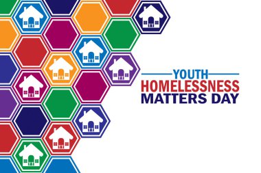 Gençlik Evsizlik Günü. Tatil konsepti. Arkaplan, afiş, kart, metin yazımlı poster şablonu