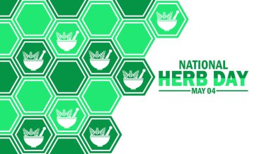 Şekilleri ve tipografisi olan Ulusal Bitkiler Günü duvar kağıdı. Mayıs 04. Ulusal Bitki Günü, arkaplan