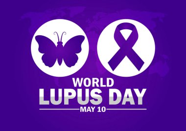 Dünya Lupus Günü. 10 Mayıs. Tatil konsepti. Arkaplan, afiş, kart, yazılı poster şablonu. Vektör illüstrasyonu