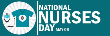Ulusal Hemşireler Günü. Mayıs 06. Vektör çizimi. Tebrik kartı, poster ve afiş için uygun