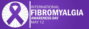 Uluslararası Fibromiyalji Farkındalık Günü. 12 Mayıs. Tebrik kartı, poster ve afiş için uygun. Vektör illüstrasyonu.