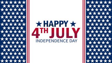 4 Temmuz, Bağımsızlık Günü. Tatil konsepti. Arkaplan, afiş, kart, metin yazımlı poster şablonu.